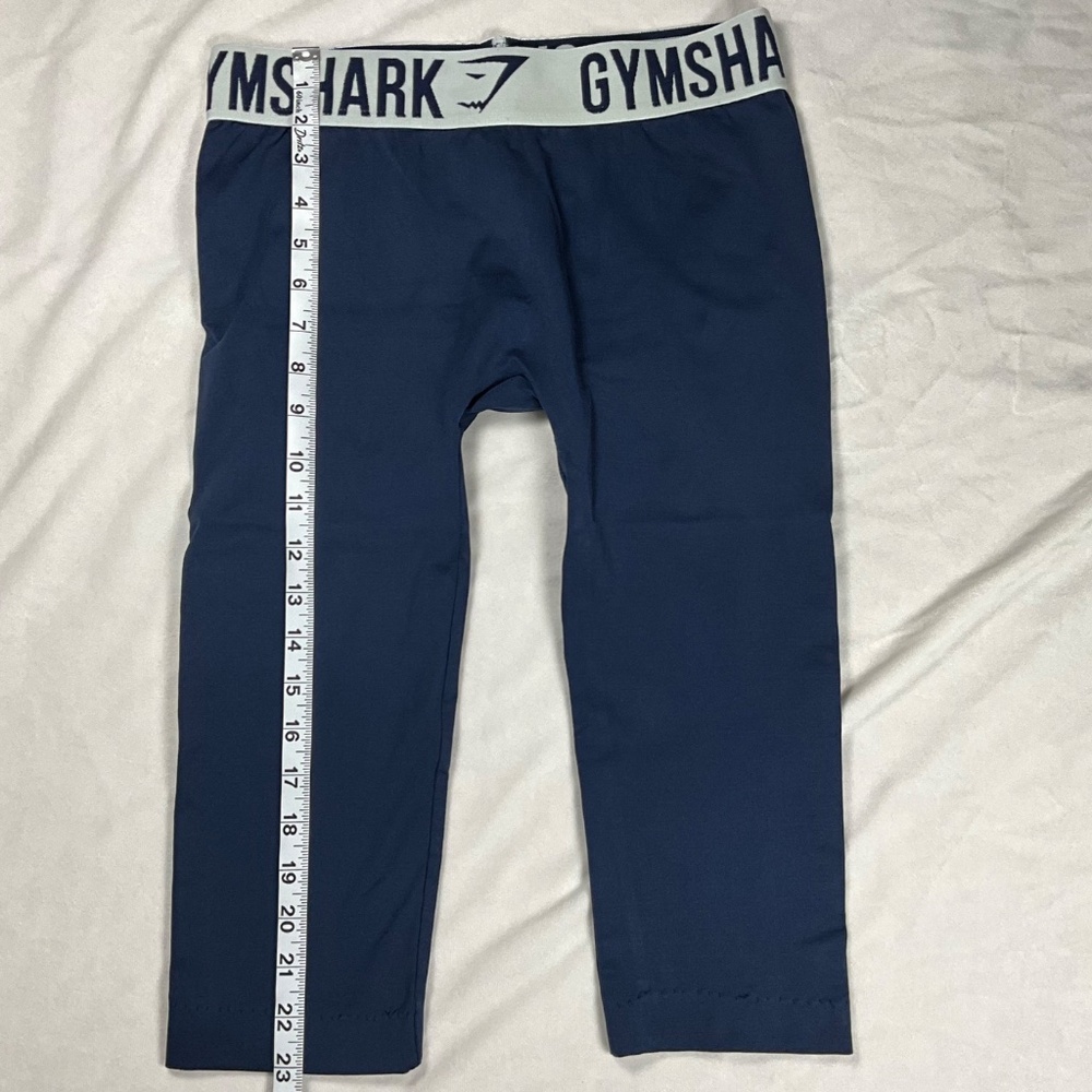 Gymshark Mens Compression Leggings Size S Blue Stretch Gym Training Pants - Picture 4 of 8